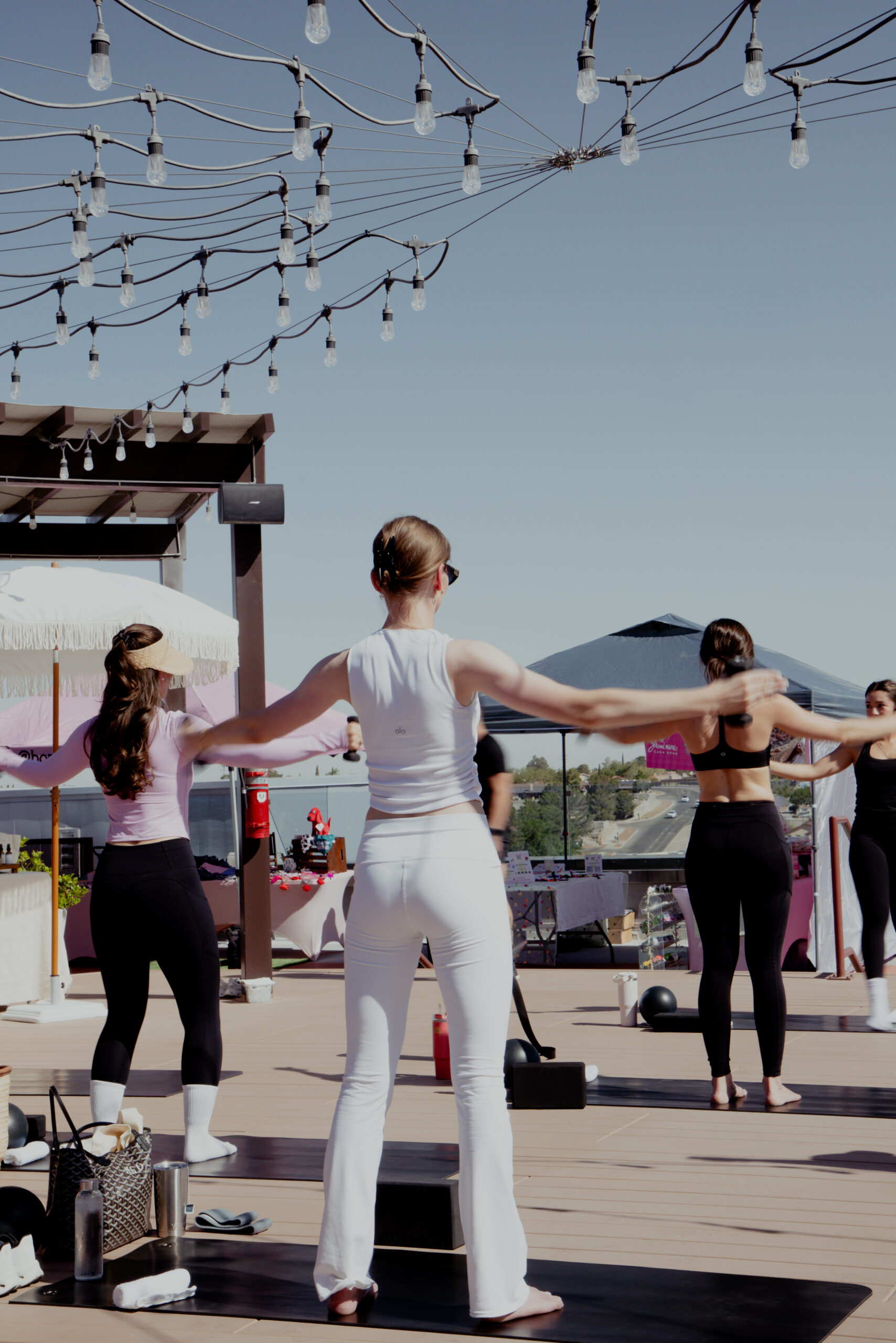 Rooftop barre session at the Kinective Spring Market